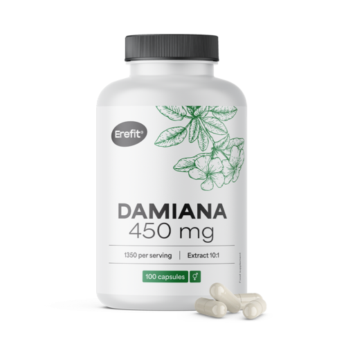 Damiana 450 mg - Extract 10:1, 100 capsules