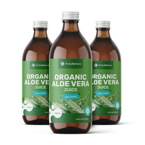 3x Organic Aloe Vera Juice, total 1500 ml