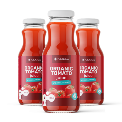 3x Organic Tomato Juice with Himalayan Salt, total 900 ml