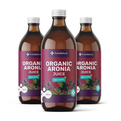 3x Organic Aronia Juice, total 1500 ml