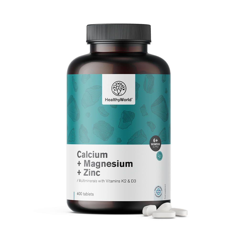 Calcium + Magnesium + Zinc in Tablets