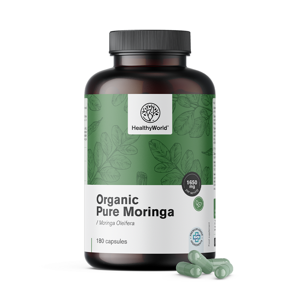 Organic Moringa in capsules 1650 mg