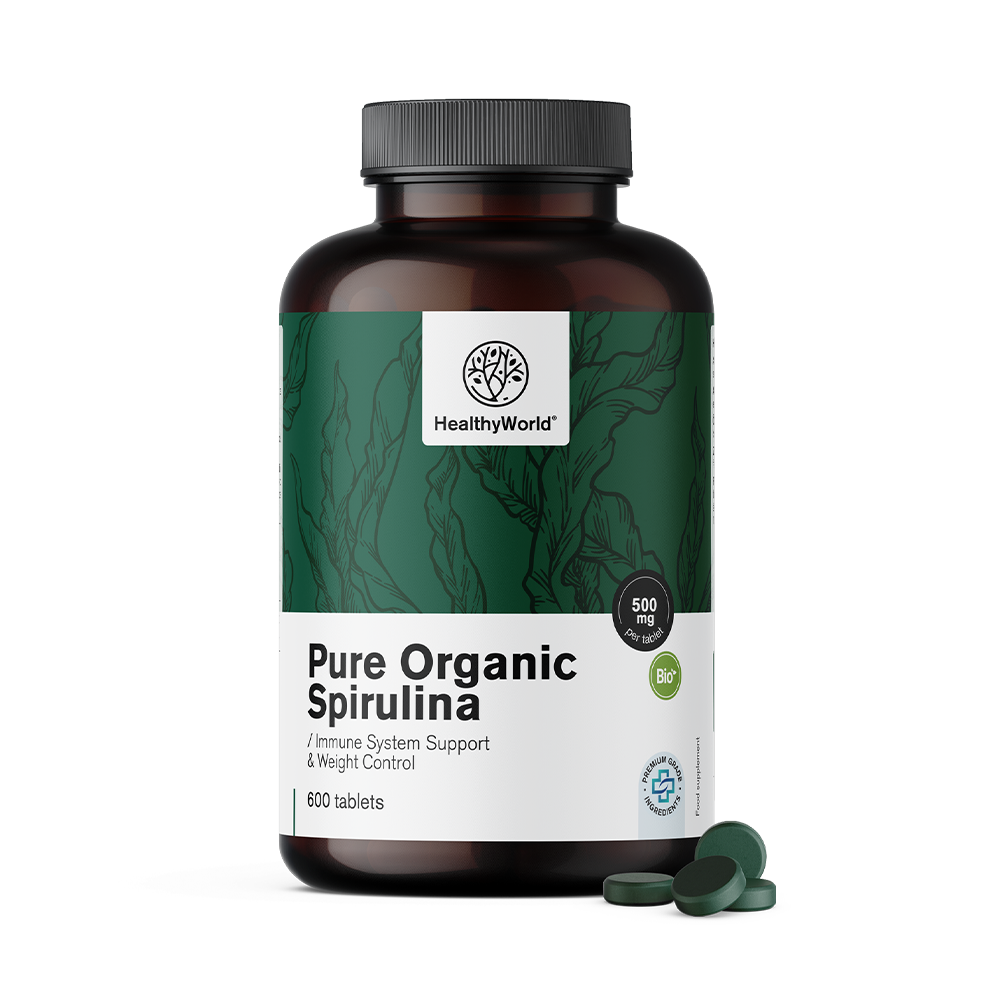 Organic Spirulina 500 mg in tablets