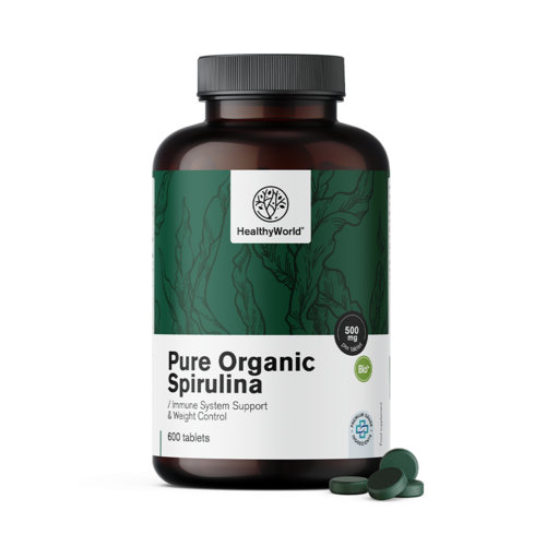 Organic Spirulina 500 mg, 600 tablets