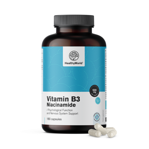 Vitamin B3 500 mg - Niacinamide, 180 capsules