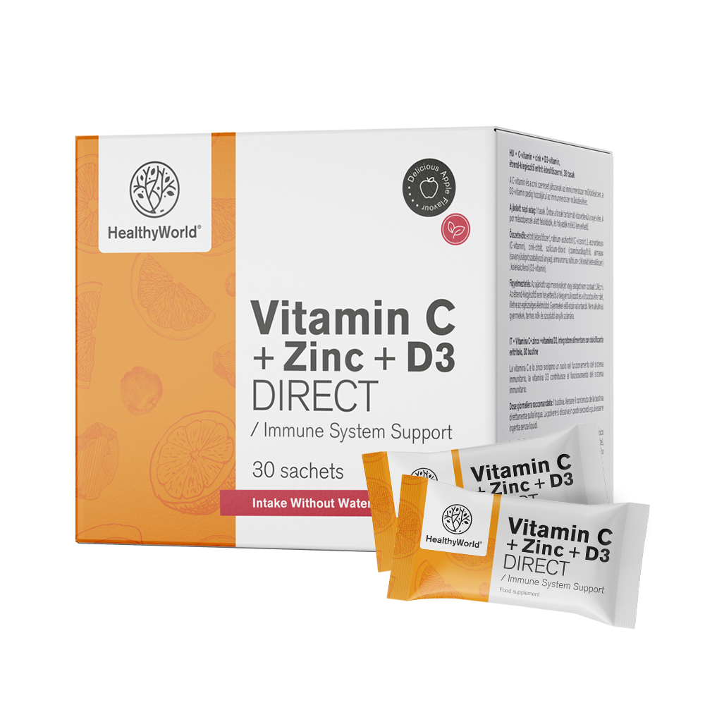 Vitamin C 500 + Zinc + D3 DIRECT with apple flavor