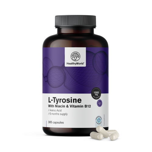 L-tyrosine 1000 mg (per daily dose), 365 capsules