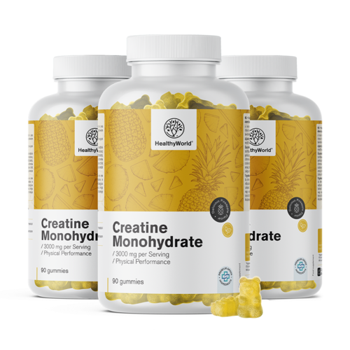 3x Creatine Monohydrate 3000 mg – Pineapple, total 270 gummies