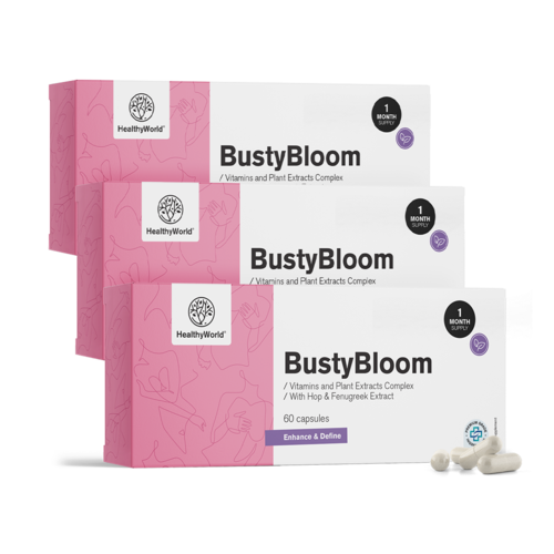 3x BustyBloom – Vitamin and Plant Extract Complex, total 180 capsules