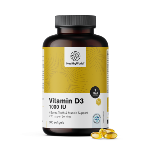 Vitamin D3 1000 IU, 360 softgels