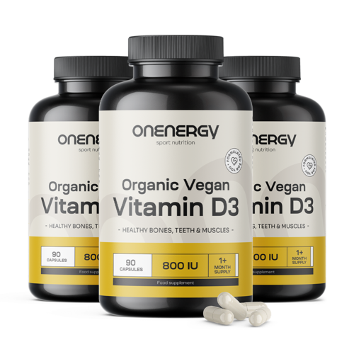 3x Organic Vegan Vitamin D3, total 270 capsules