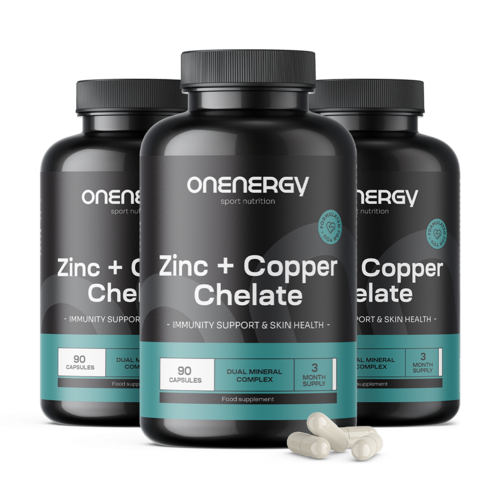 3x Zinc + Copper Chelate, total 270 capsules