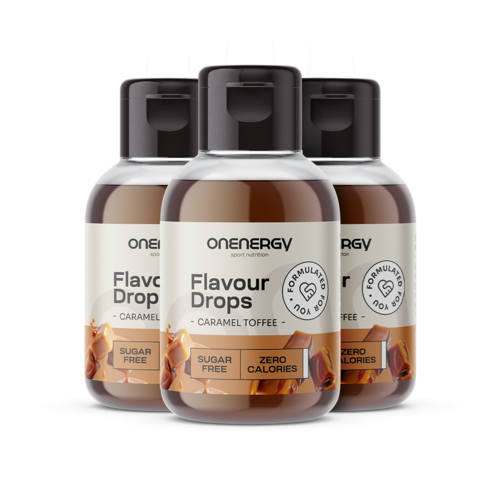 3x Flavour Drops with Sweetener – Toffee Caramel, total 150 ml