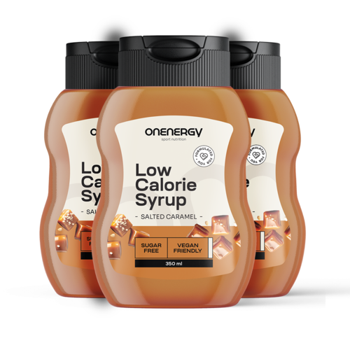 3x Low-Calorie Syrup with Sweetener - Salted Caramel, total 1050 ml