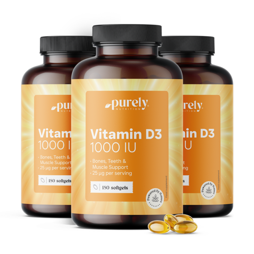 3x Vitamin D3 1000 IU, total 540 softgels