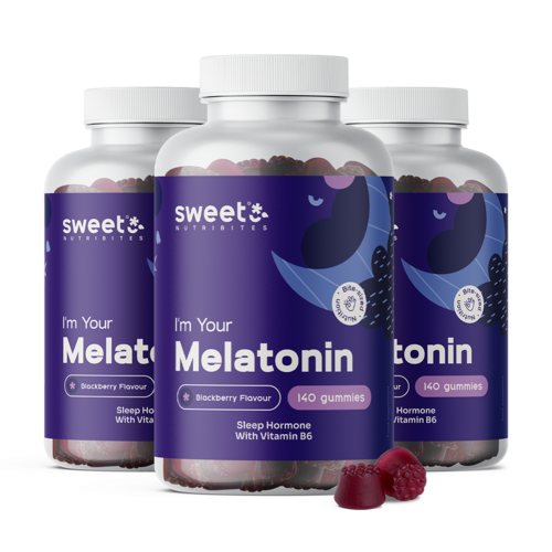 3x Melatonin 1 mg – Gummies with Natural Hormone, total 420 gummies