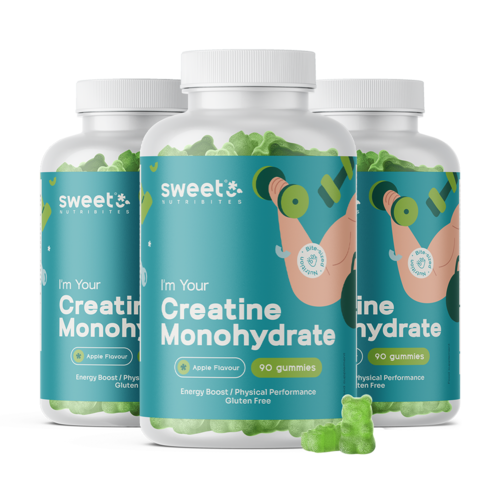 3x Creatine Monohydrate 3000 mg – Apple, total 270 gummies